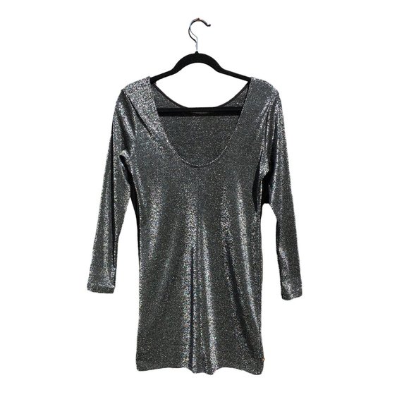 Shimmery Party Dress Semi-Sheer Size Medium - Picture 2 of 5